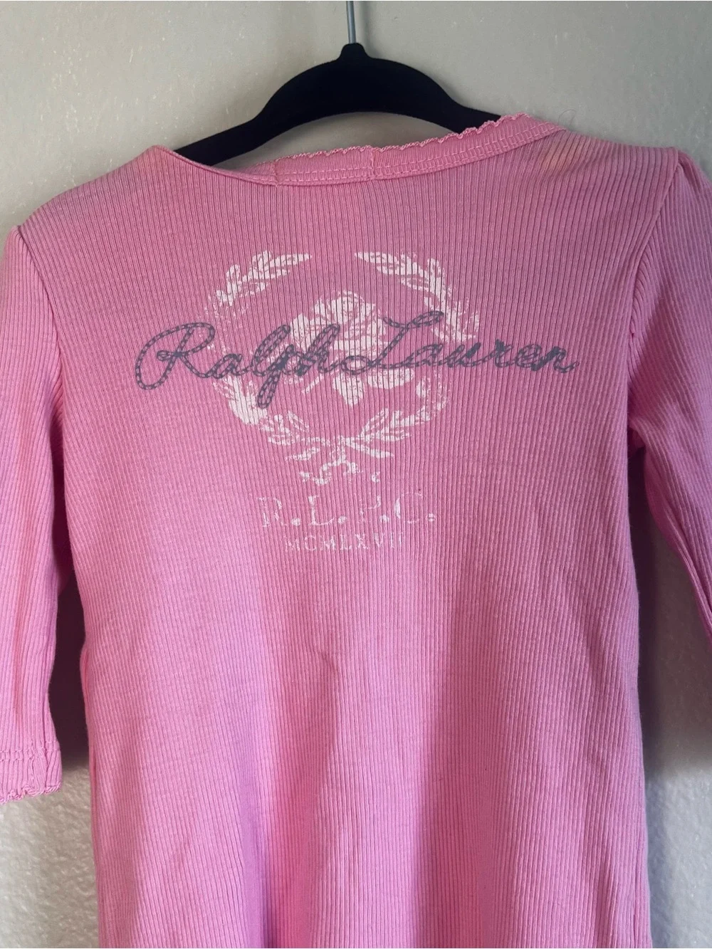 Ralph Lauren Pink Baby Girl Footie Pajama Soft Onesie Cute Snap Button Up 3M